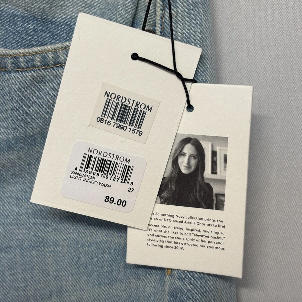 NWT Something Navy Women High Waist Straight Jeans Size 04/27 Blue Denim C134 20 - Picture 10 of 16